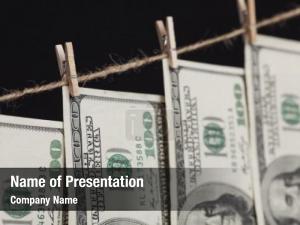 Money money clothesline laundering  PowerPoint Template