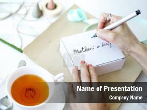 Gift woman decorating box special PowerPoint Template