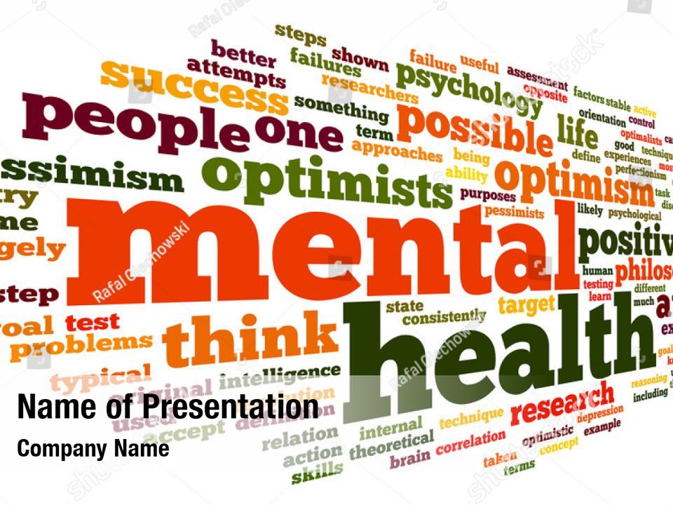 Mental disorder word PowerPoint Template - Mental disorder word ...