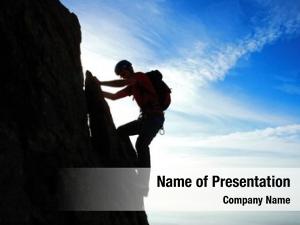 Silhouette Of Rock Climber PowerPoint Templates - Silhouette Of Rock ...