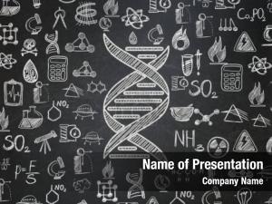 Drawing dna blackboard   PowerPoint Template