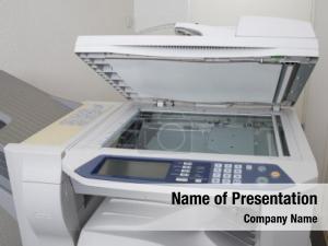 Center office copier under white