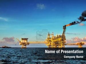 Pollution: greenhouse gas oil refinery PowerPoint Template