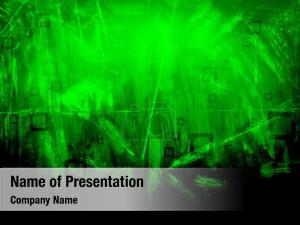 Green Abstract Squares PowerPoint Template