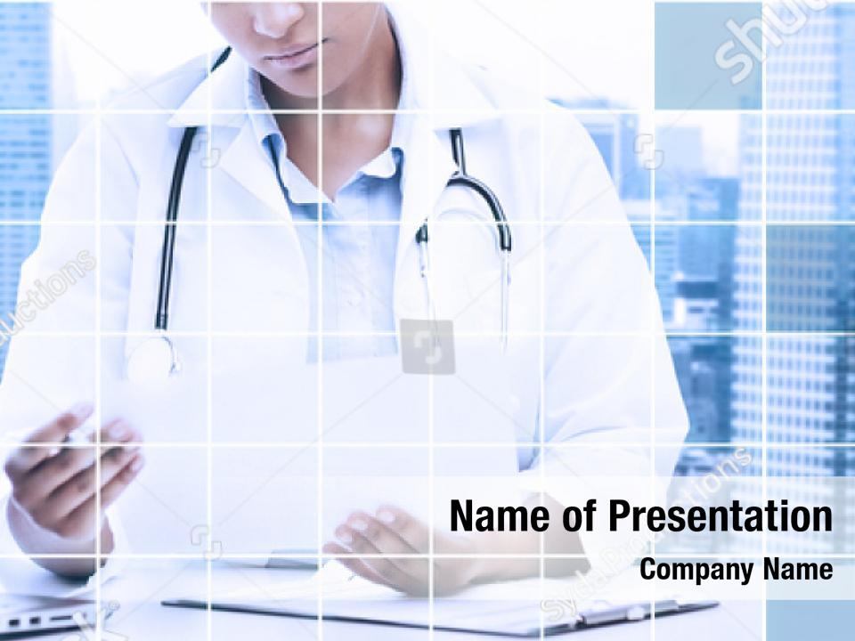 Physiotherapist young doctor with laptop PowerPoint Template ...