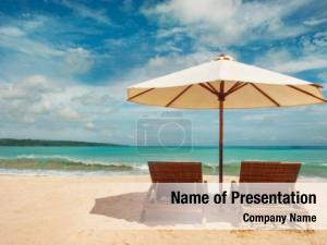 Umbrella on the Beach PowerPoint Template