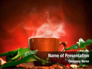 Coffee cup steaming real coffee PowerPoint Template