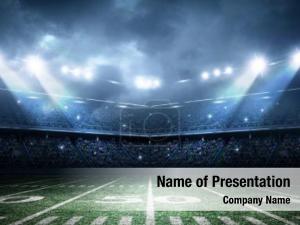 Football Stadium In The Night PowerPoint Template