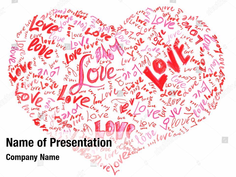 Heart inscription inside PowerPoint Template - Heart inscription inside ...