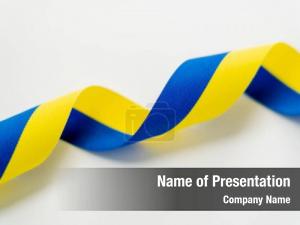 Yellow Blue Ribbon PowerPoint Template