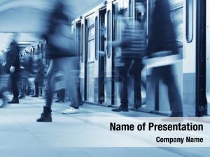 Movement On Platform PowerPoint Template