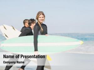 Woman portrait surfer surfboard standing