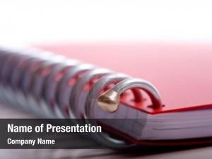 Very spiral notebook shallow depth PowerPoint Template