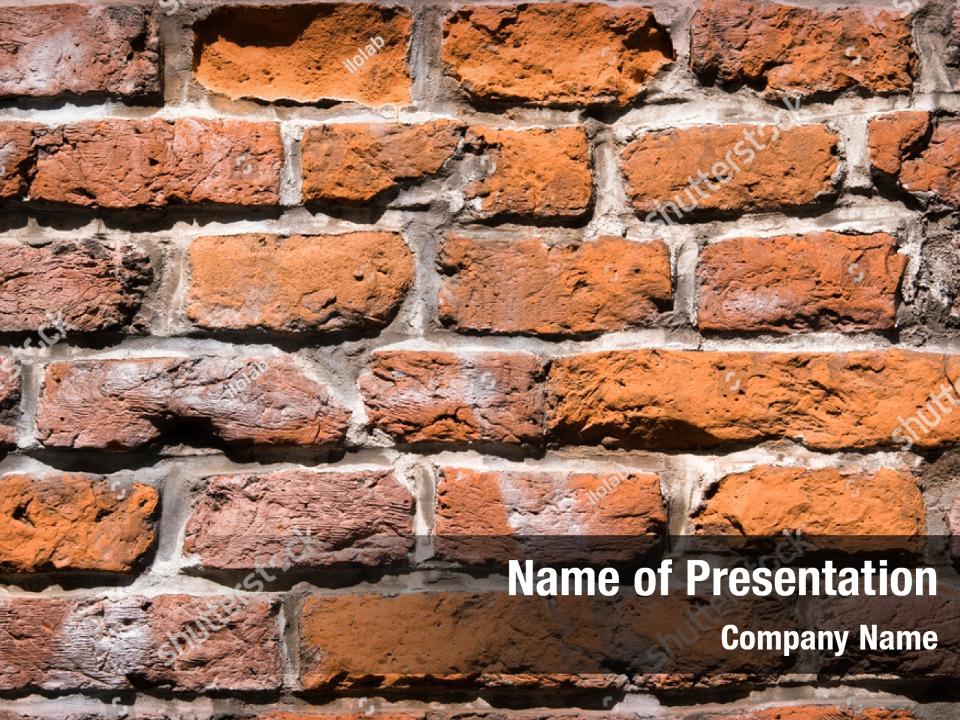 Wall Texture Of The Brick PowerPoint Template - Wall Texture Of The ...