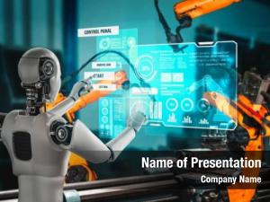 Robot mechanized industry robotic arms PowerPoint Template