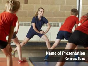 Exercising group children physical education