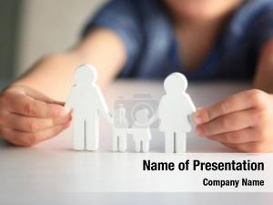 Orphanage figure child holding PowerPoint Template