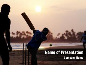 Cricket boy playing sunset tropical