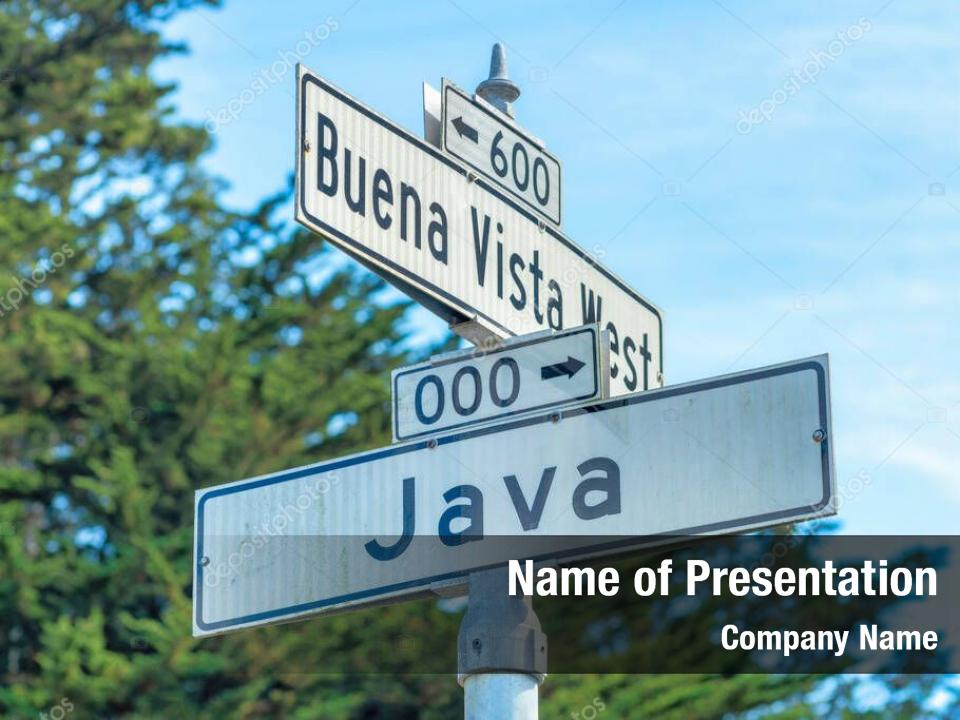 Plantilla de PowerPoint de señalización vial de Java.