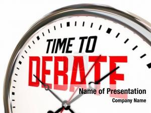 Argue time debate discussion competition PowerPoint Template