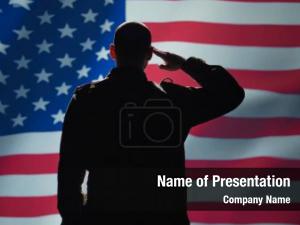 Saluting Flag Of The United States PowerPoint Template