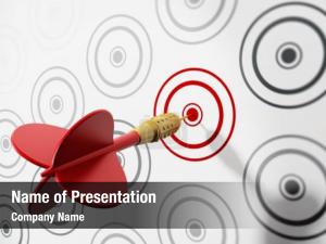 Darts Hitting Target PowerPoint Template