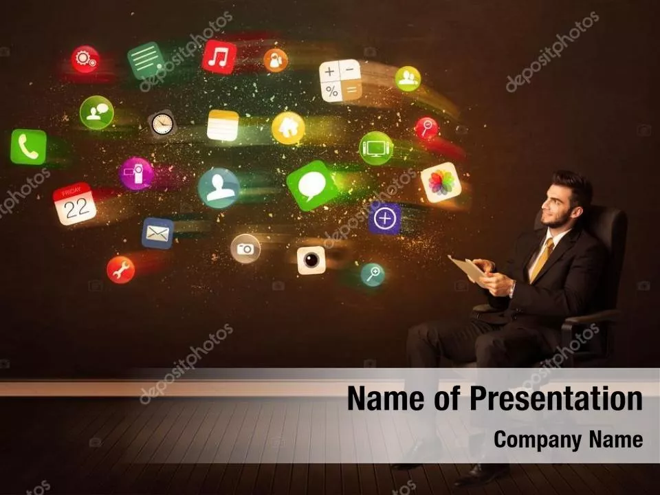 Businessman and App Icons