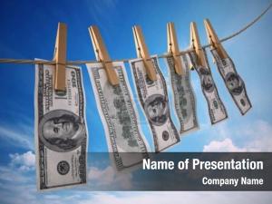 Bills hundred dollar hanging rope PowerPoint Template