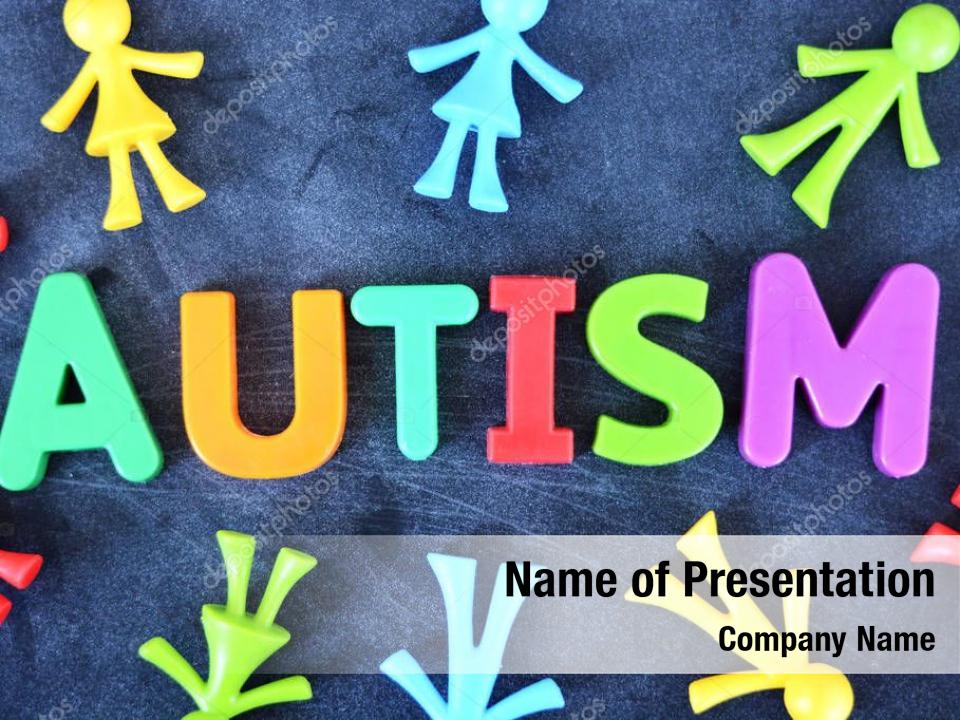 Word autism with toy PowerPoint Template Word autism with toy