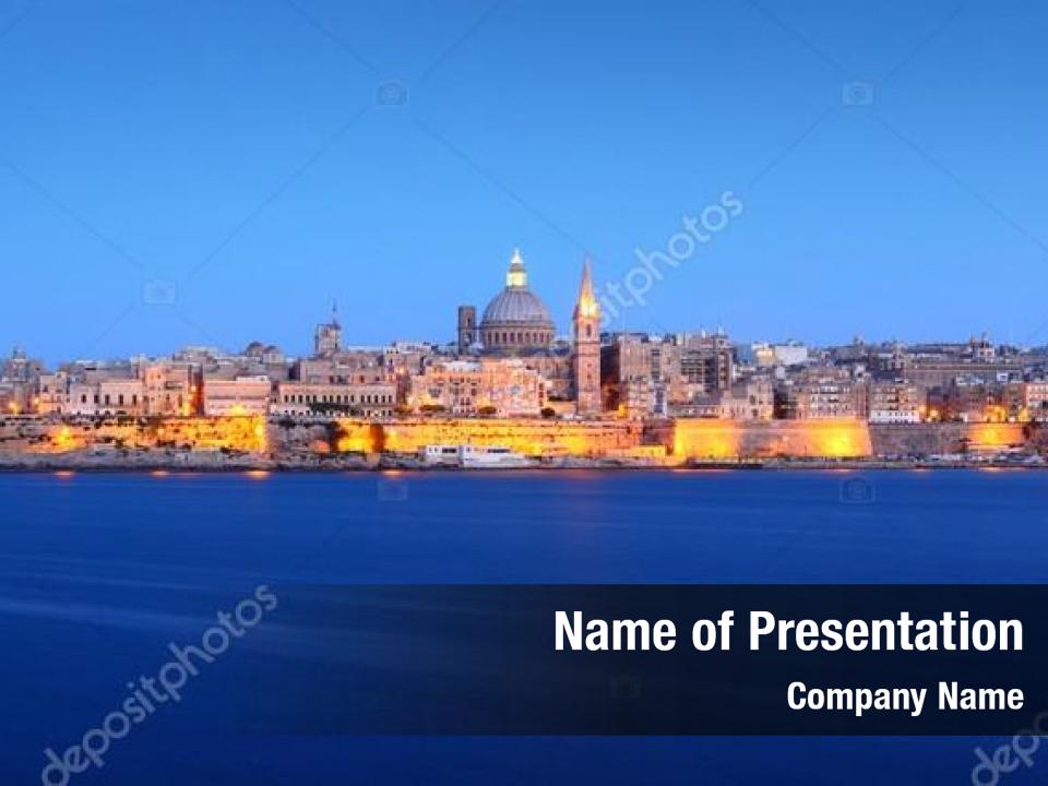 Evening, valletta skyline malta 