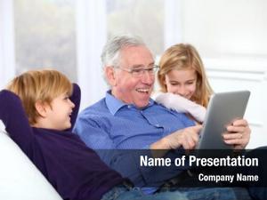 Using grandfather kids electronic tab