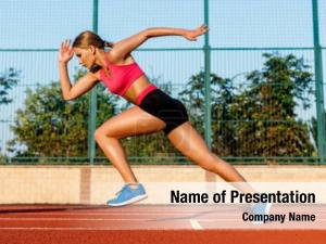 Hard Start Of Runner PowerPoint Template