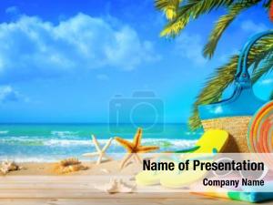 Vacation on Ocean Coast PowerPoint Template