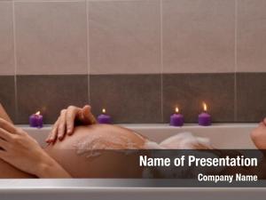 Woman serene pregnant relaxing candle