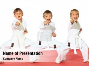 Masters, martial arts karate practice PowerPoint Template