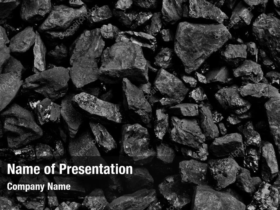 Pile Black Coal PowerPoint Template Pile Black Coal PowerPoint Background