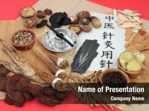 Medicine chinese herbal herbs used PowerPoint Template