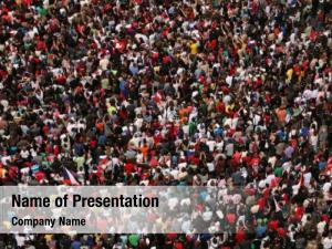 Ice huge crowd hockey fans PowerPoint Template