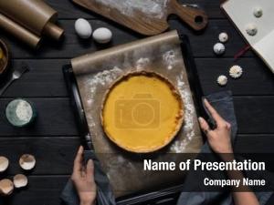 Pie In Baking Tray PowerPoint Template