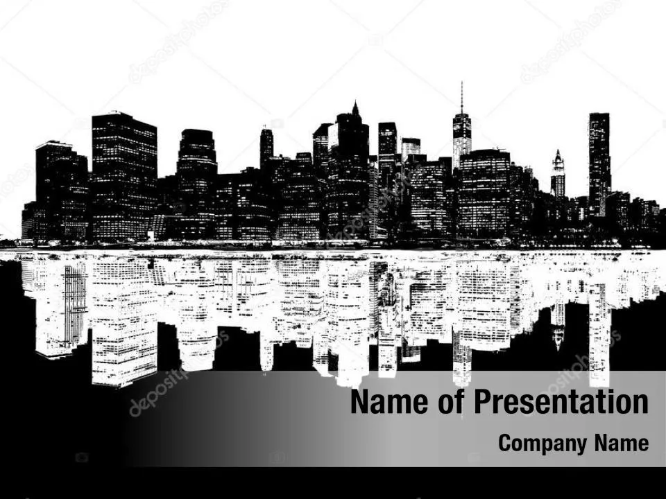 Black and White City Silhouette