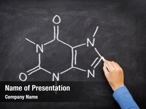 Molecule caffeine chemical structure blackboard