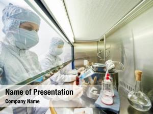 Researchers female science protective uniform