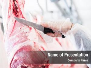 Hand of butcher powerpoint template PowerPoint Template