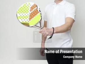 Man one caucasian playing padel