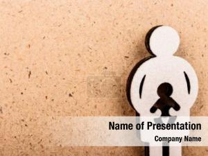 Brown wooden figure paper copy PowerPoint Template