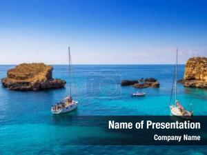 Vacation In A Blue Lagoon PowerPoint Template