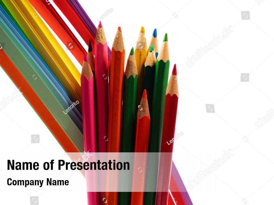 Creativity Color Pencils In Line Powerpoint Template Creativity Color