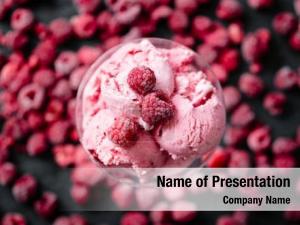 Raspberry Ice Cream PowerPoint Template