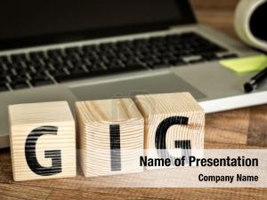 Wooden gig written cube front