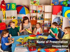 Children cutting powerpoint theme